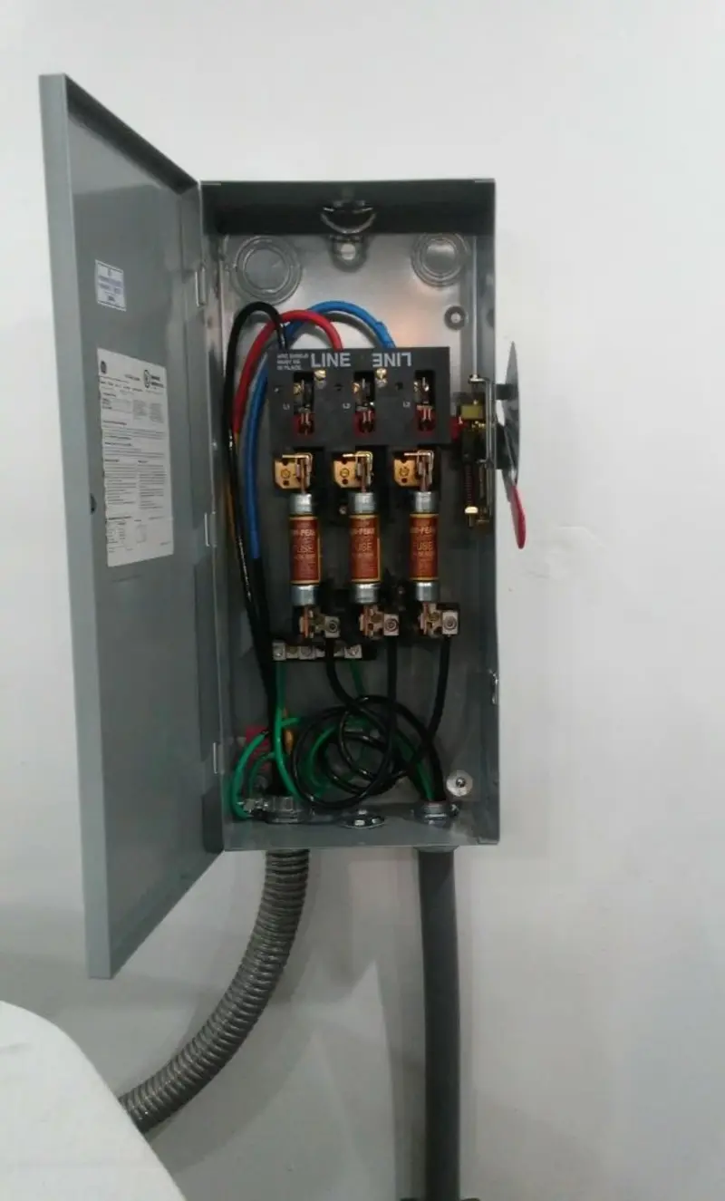 Three-phase disconnect switch installed for Electrical Wiring & Rewiring in Deming